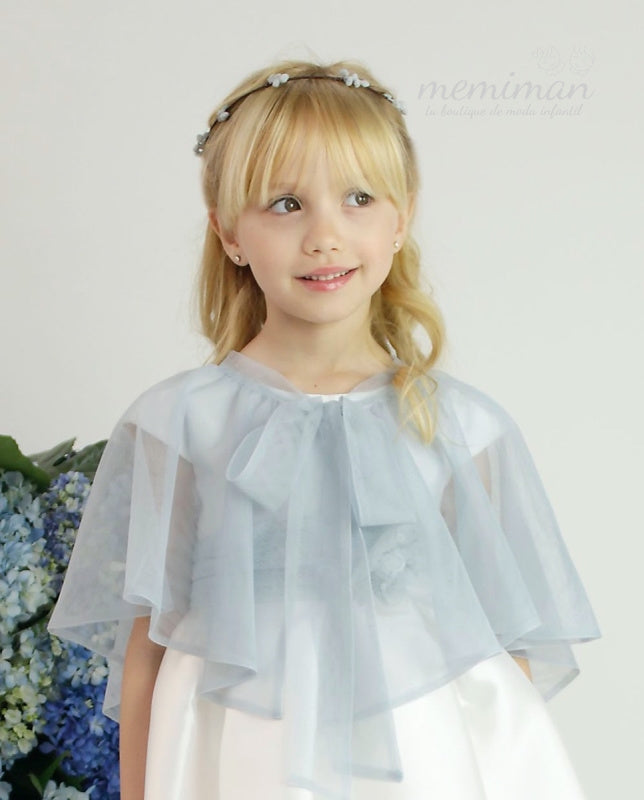 190450H Mantellina in tulle per bambina