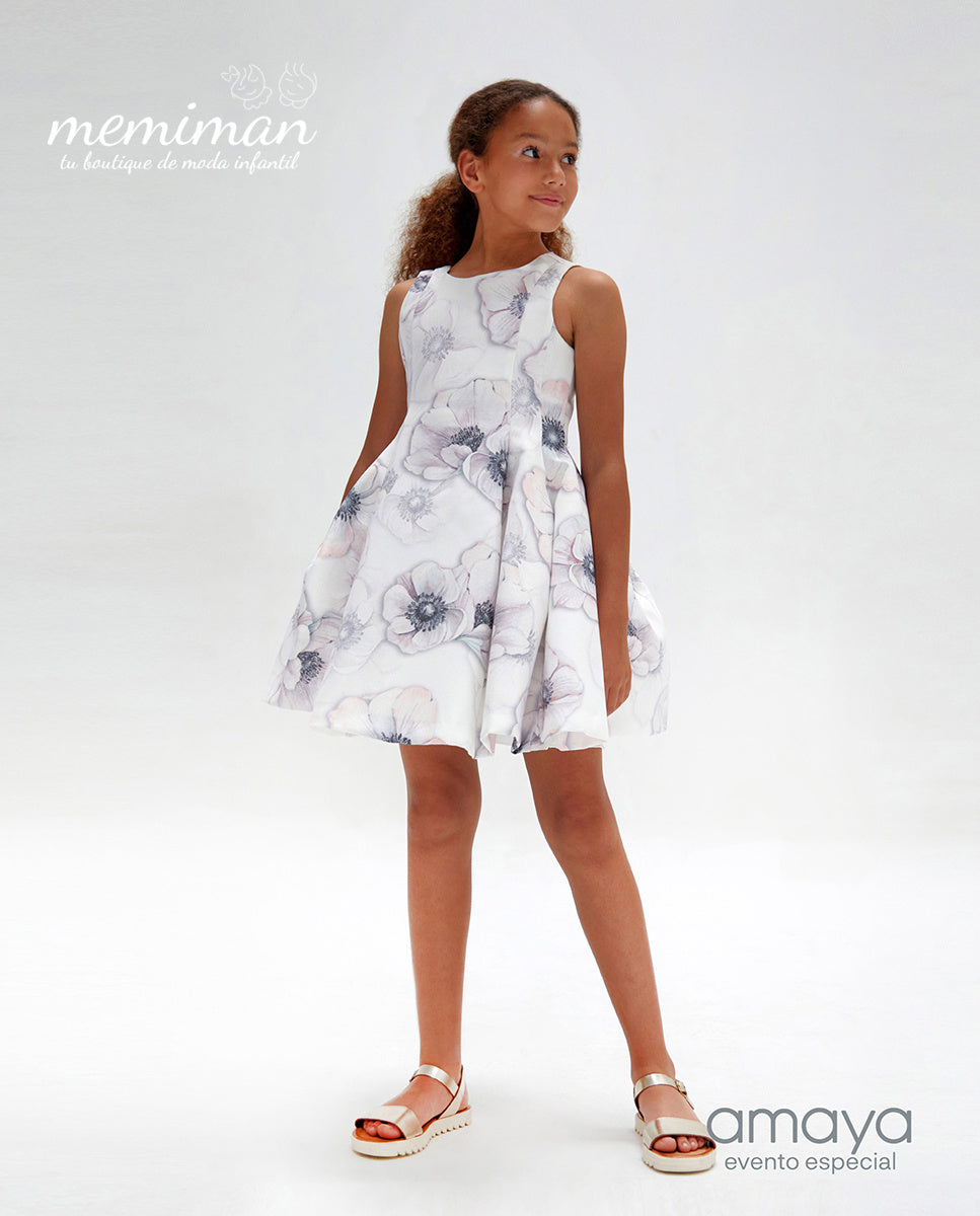 584616 Junior printed ottoman dress (OFFER)