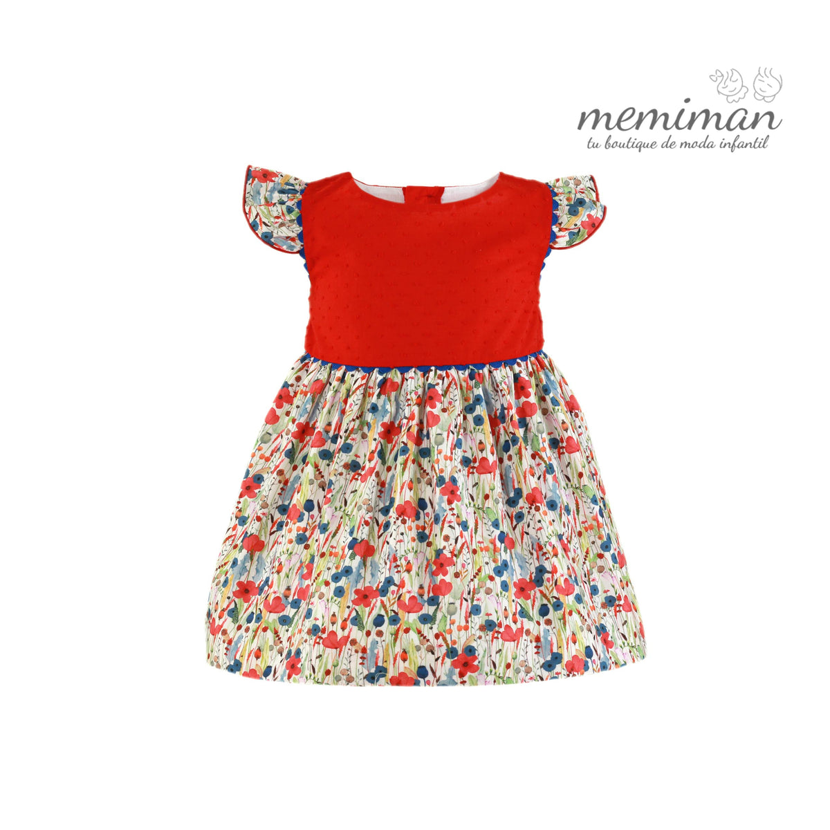 35-0608-V Vestido de criança estampado com flores