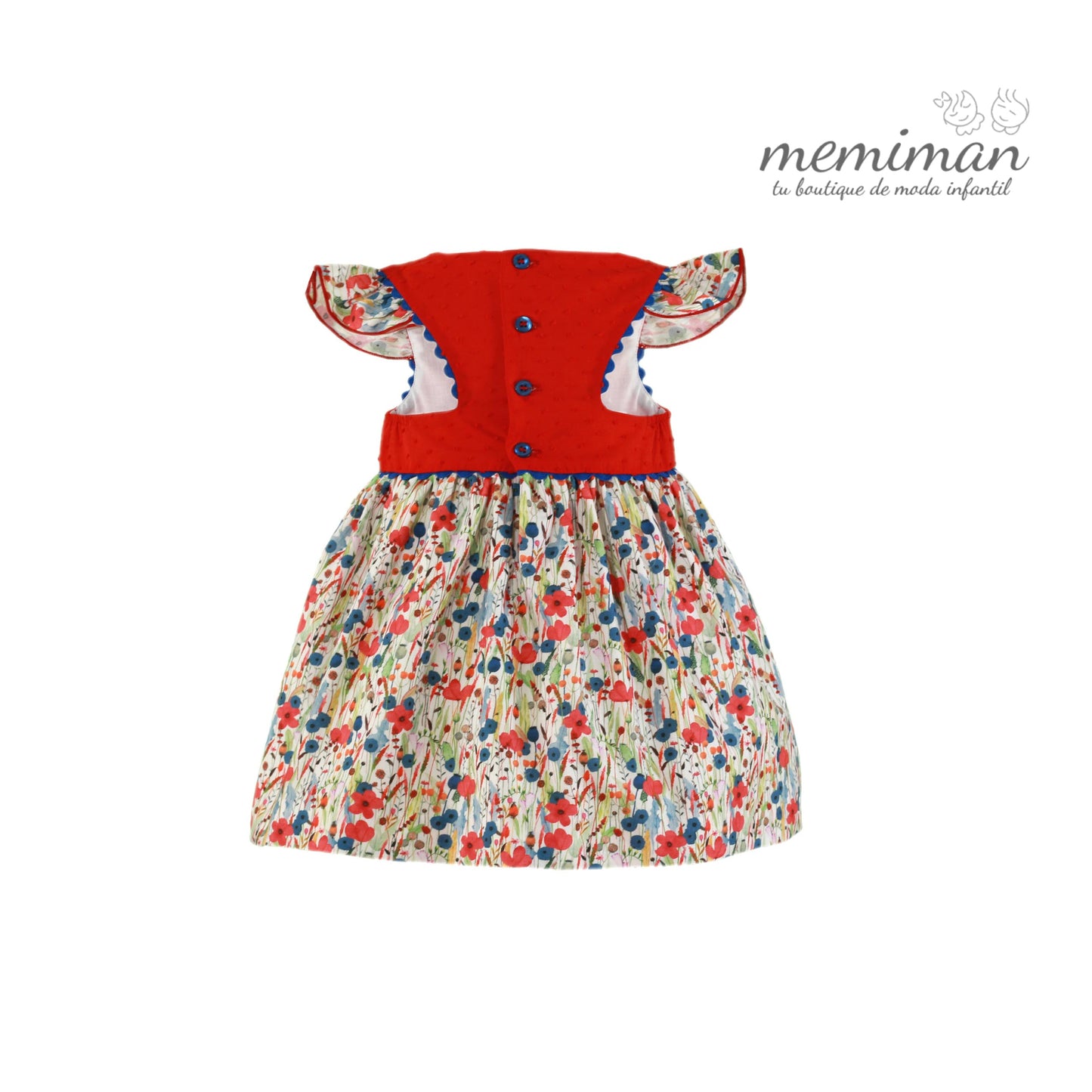 35-0608-V Vestido infantil estampado flores