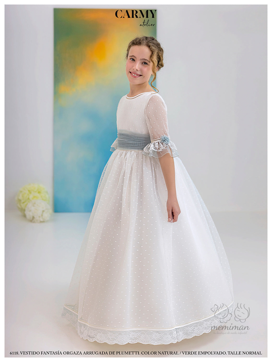 6118 Abito da comunione in organza