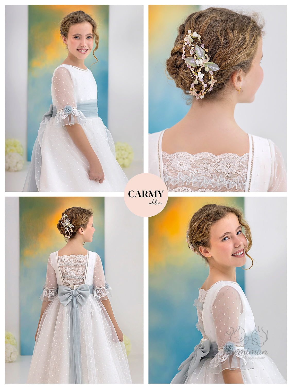 6118 Abito da comunione in organza