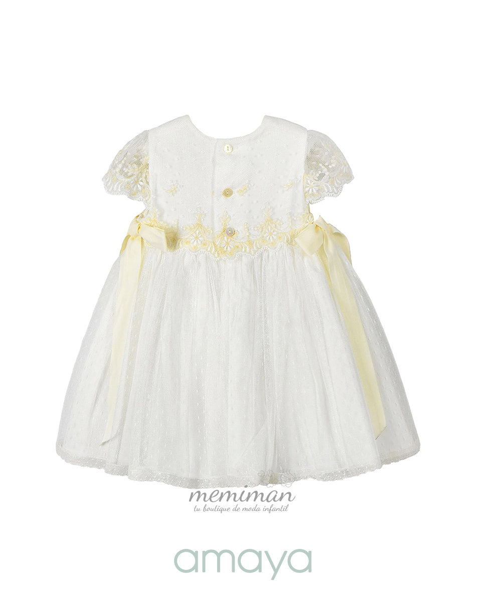 612104 Baby Dress Tulle and Plumeti