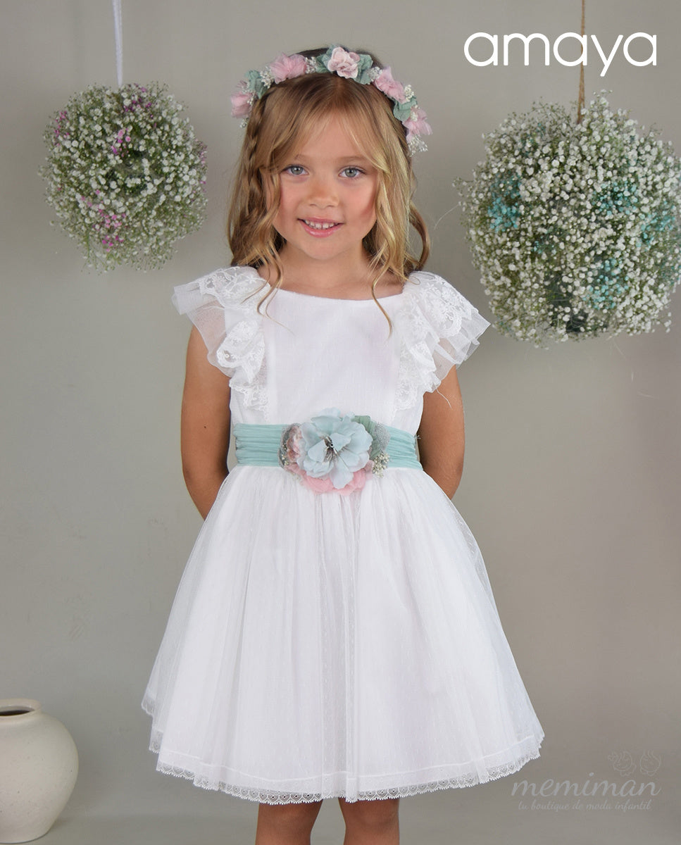 612402 Vestido de Criança Tule Plumeti