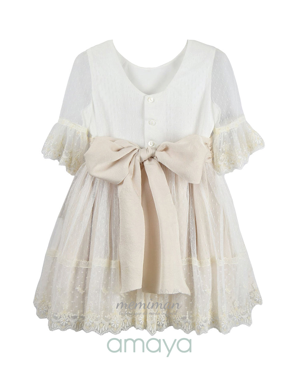 612404MD Vestido Infantil Tul Plumeti