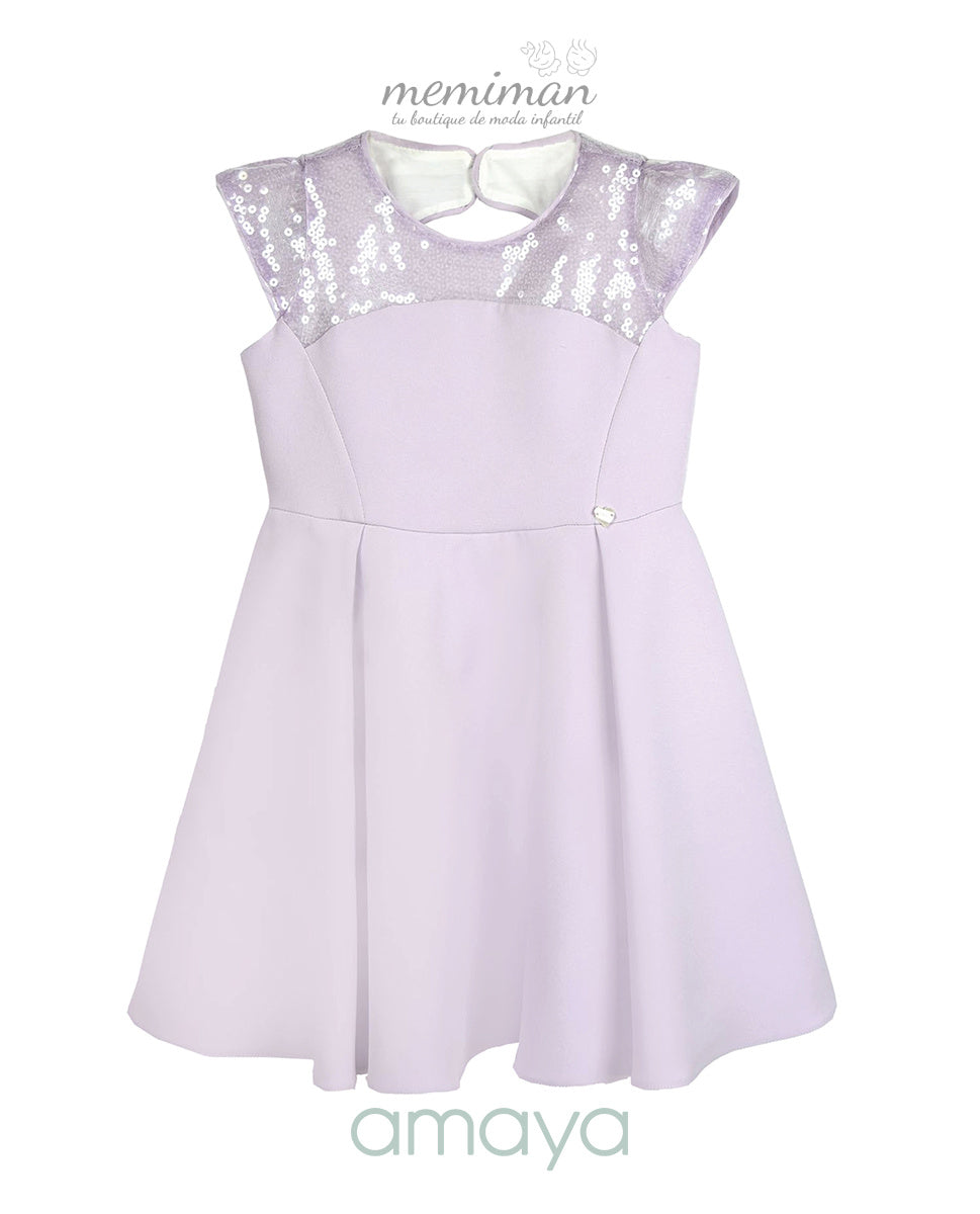 614411 Vestido com capa e lantejoulas