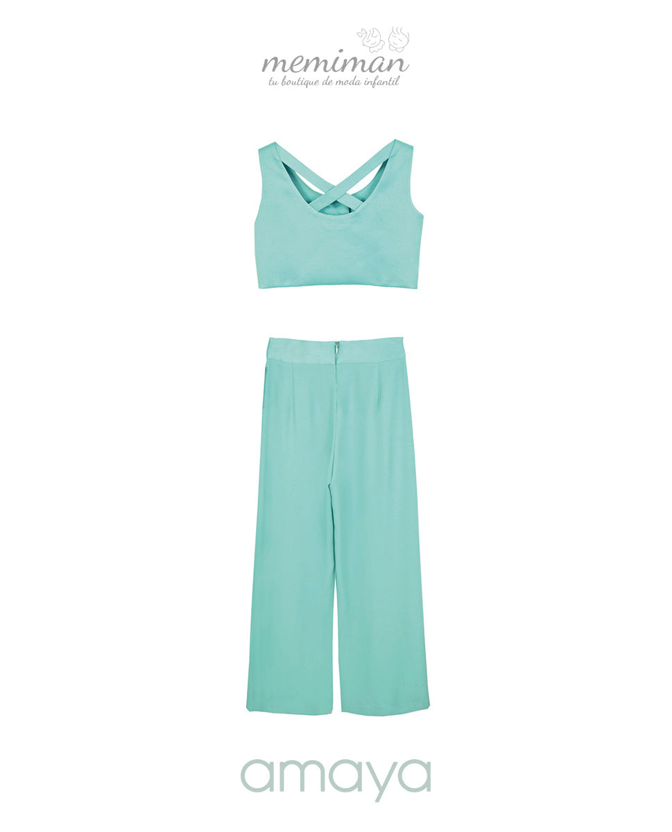 614653 Conjunto junior en crepe saten