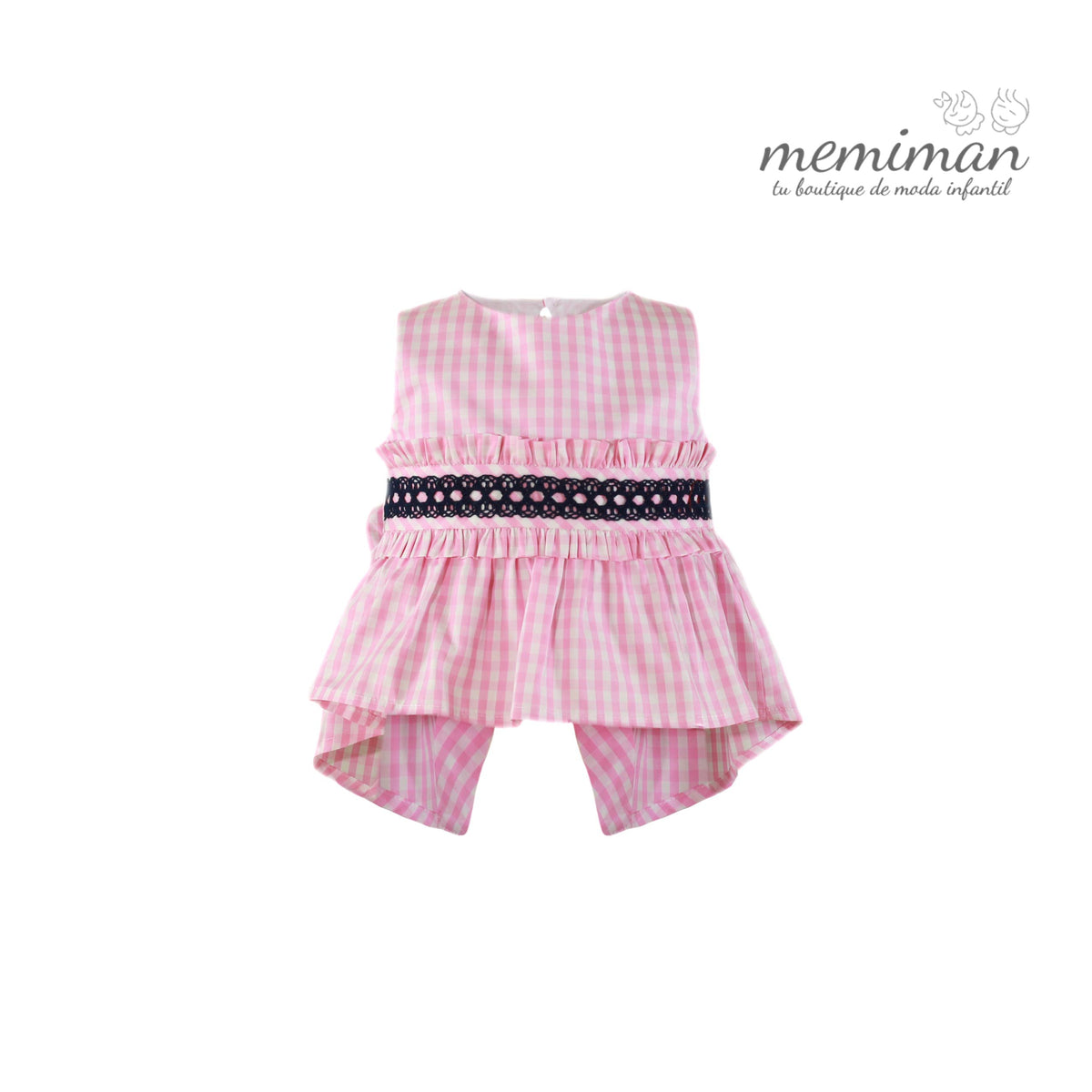 35-0620-2 Blusa de criança com padrão vichy