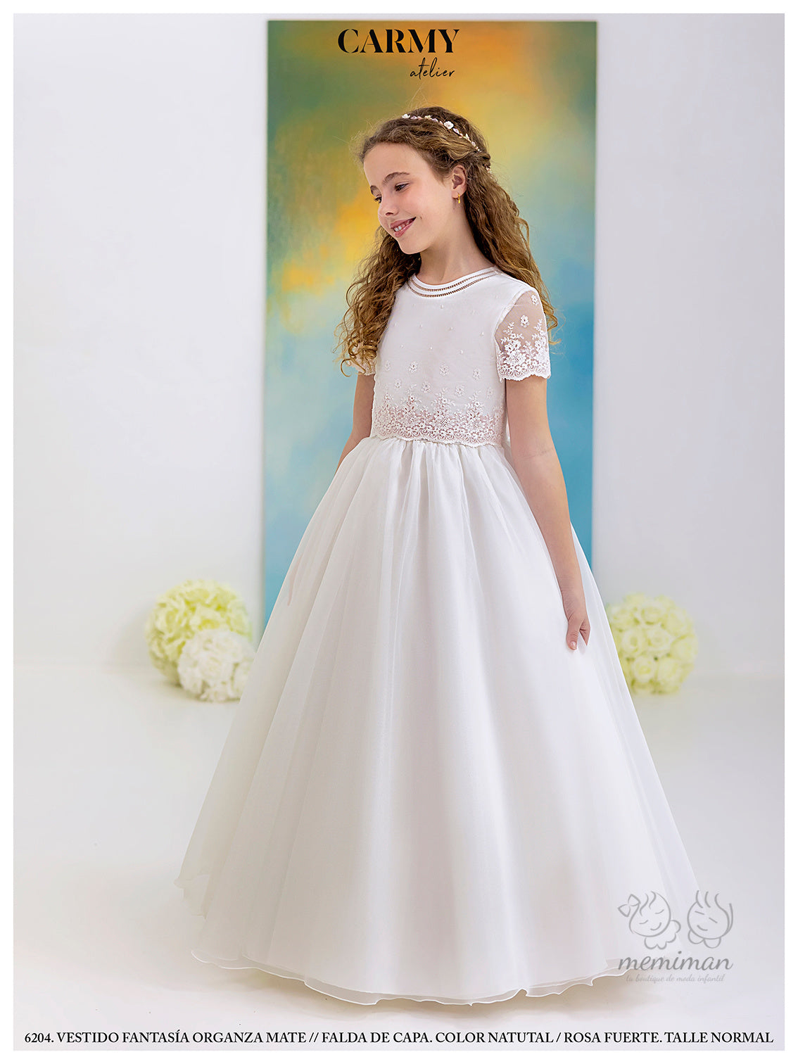 6204 Abito da Comunione in Organza Opaca