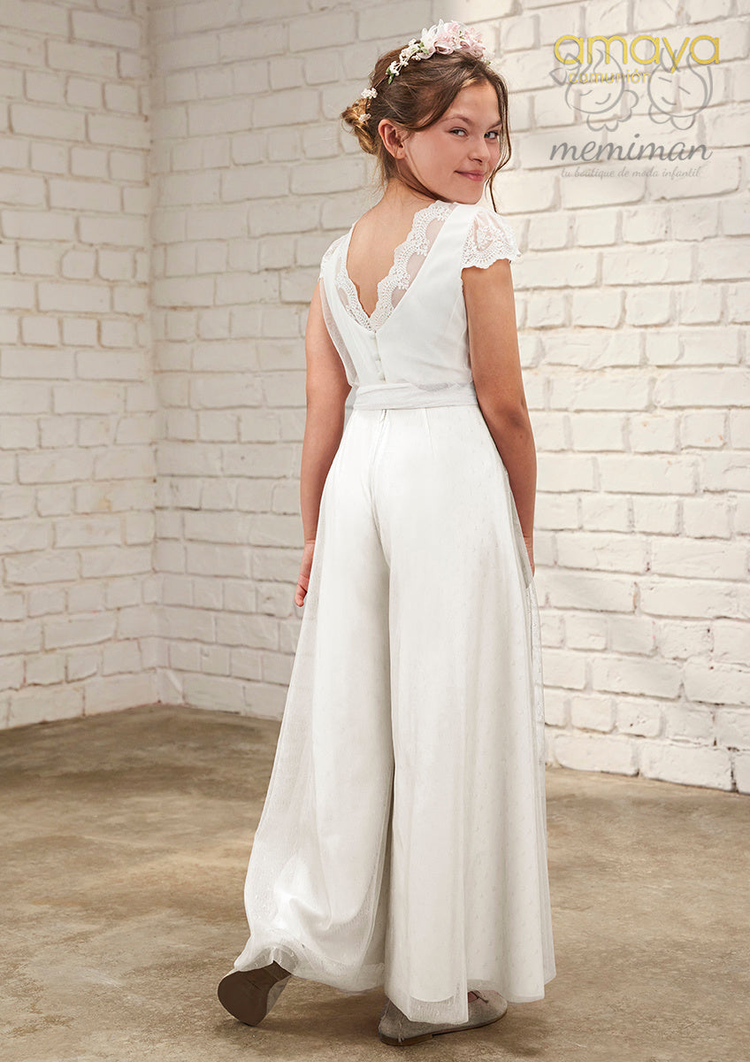 636045 Tuta Comunione Tulle Fantasia