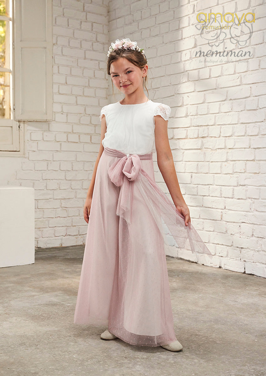 636045 Tuta Comunione Tulle Fantasia