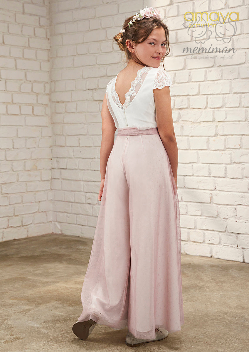 636045 Tuta Comunione Tulle Fantasia