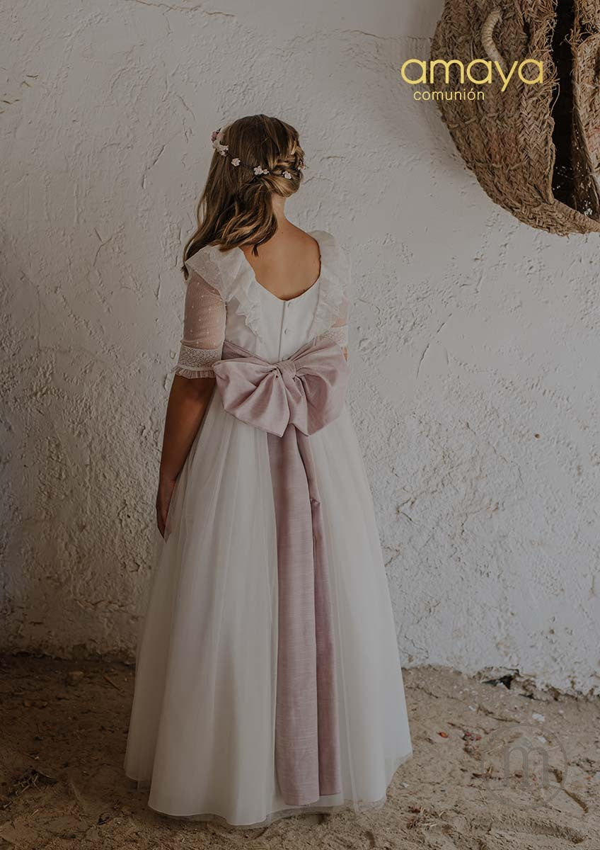 657007MD Abito da Comunione in tulle