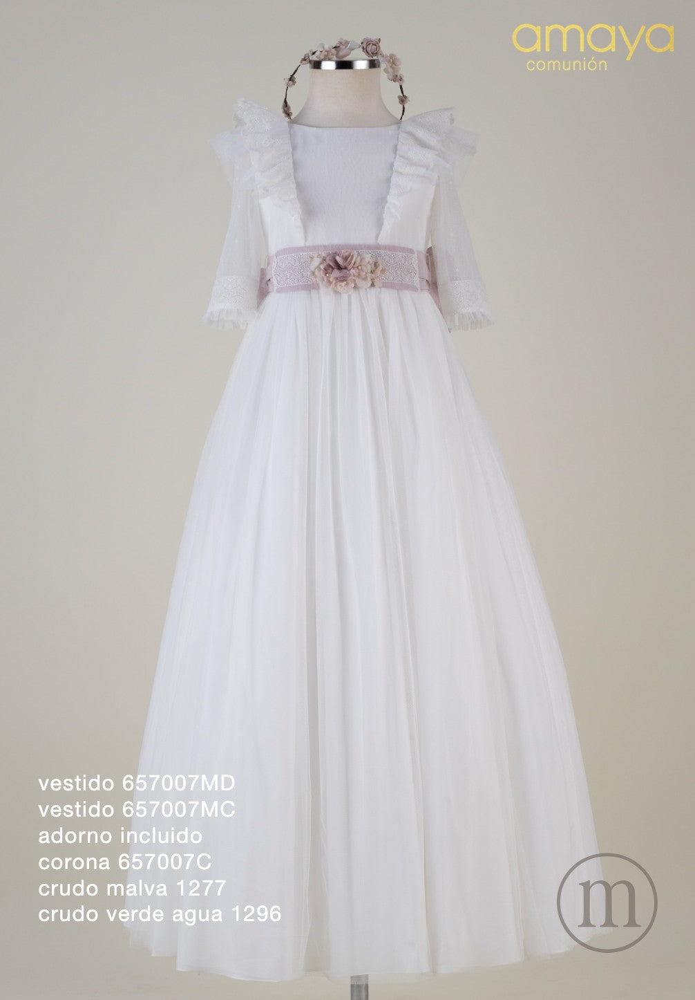 657007MD Abito da Comunione in tulle