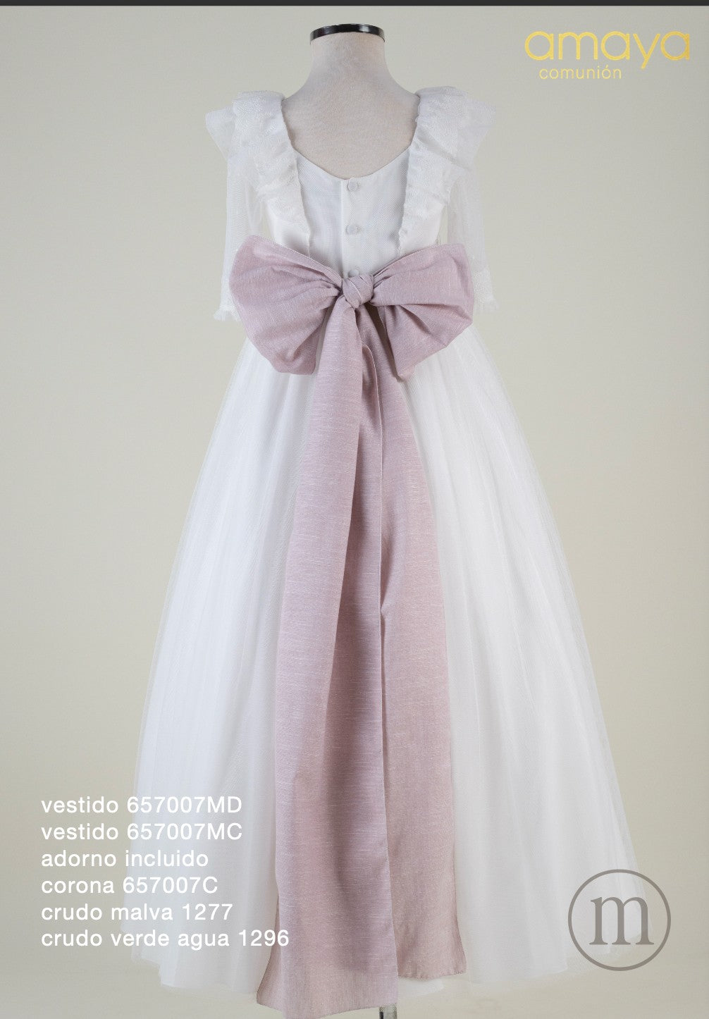 657007MD Abito da Comunione in tulle