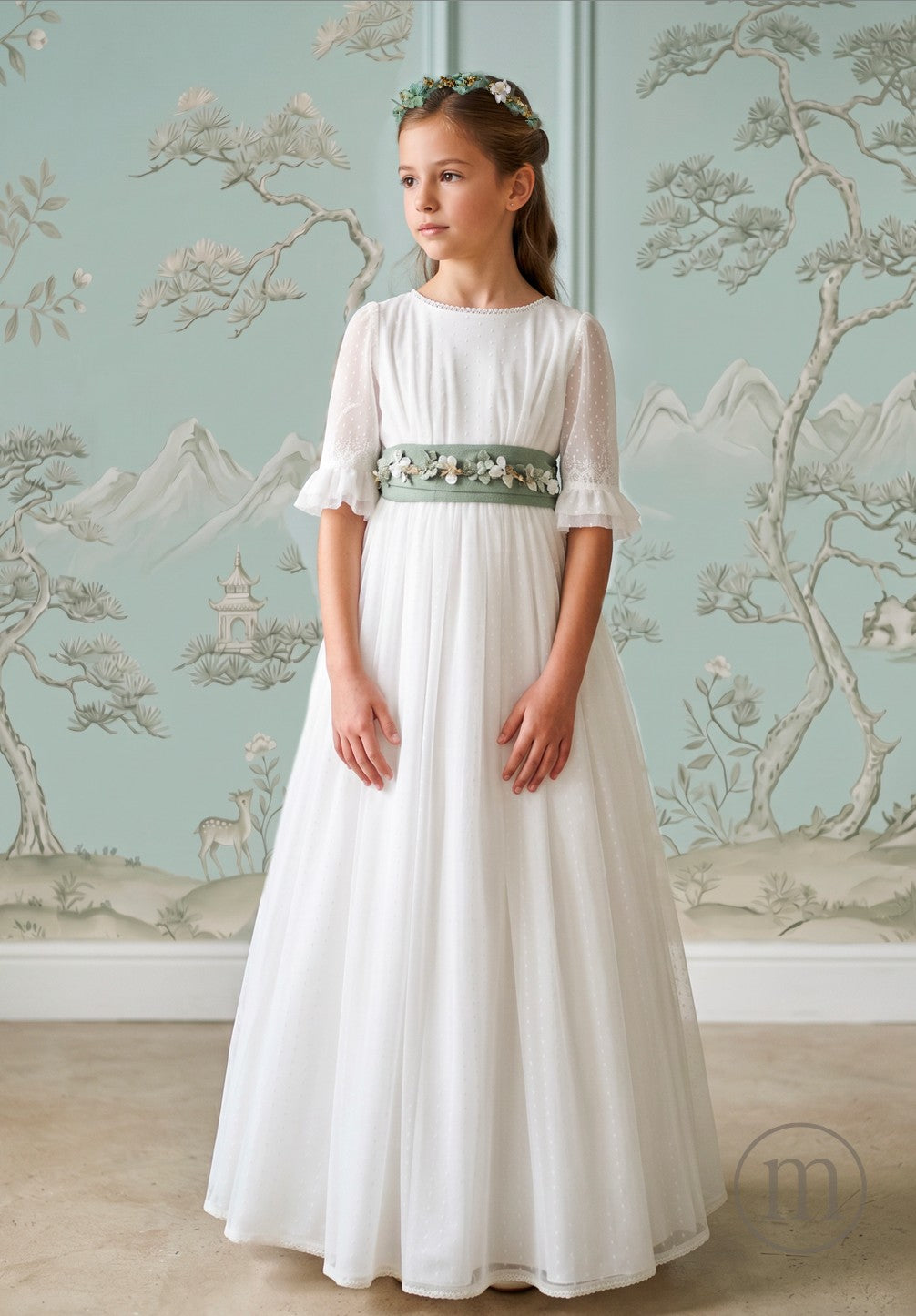 657010MD Abito da Comunione in tulle