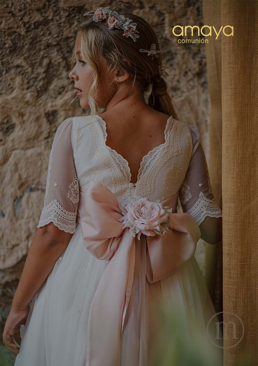657012MD Abito da Comunione in tulle
