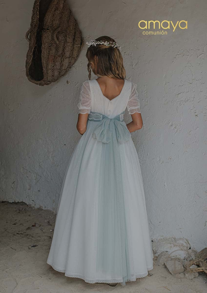 657020MD Abito da comunione in tulle