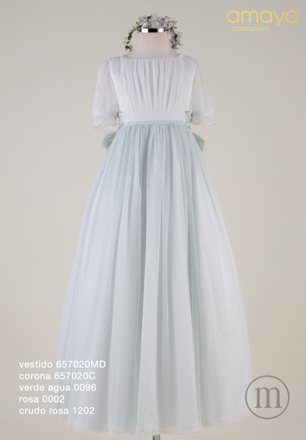 657020MD Abito da comunione in tulle