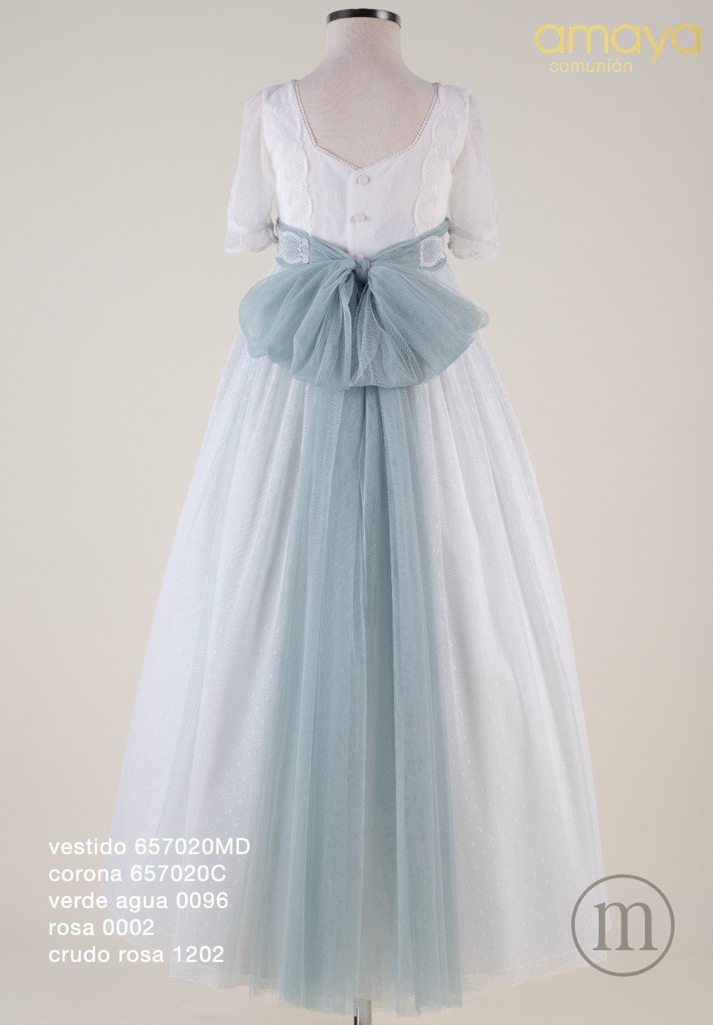 657020MD Abito da comunione in tulle