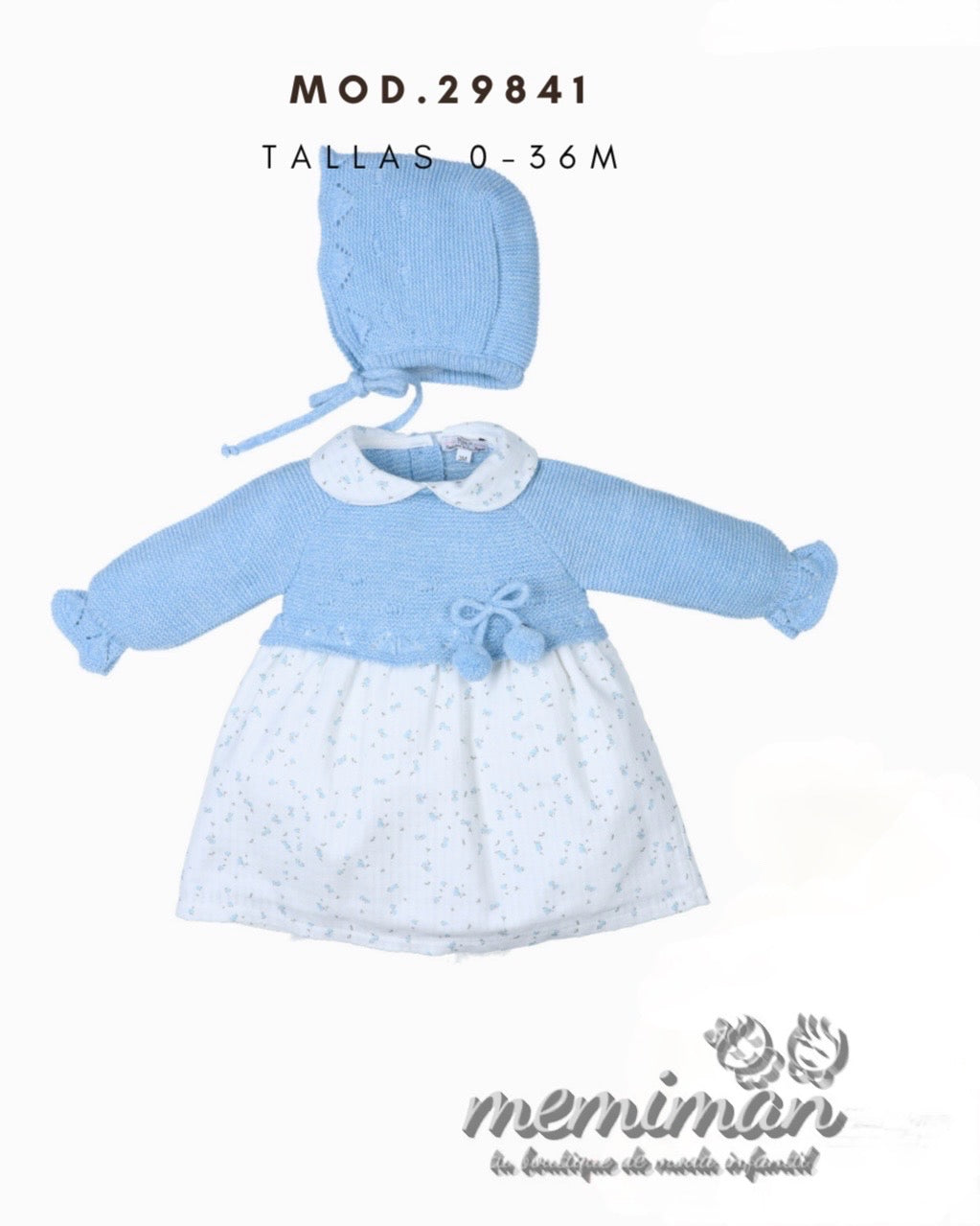 29841 LIBERTY Baby dress with bonnet