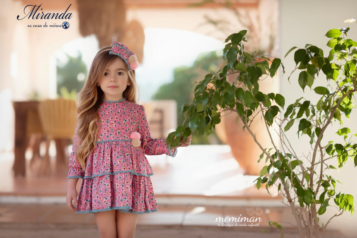 34-0616-V Vestito bambina fiori
