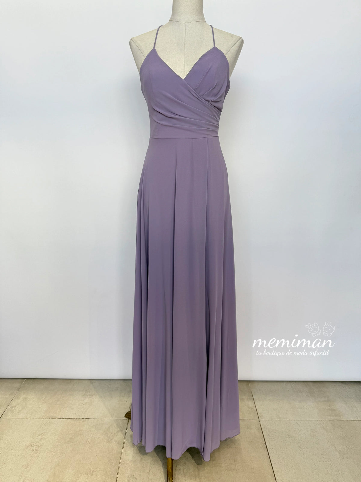 M8995 Vestido Comprido de Musselina
