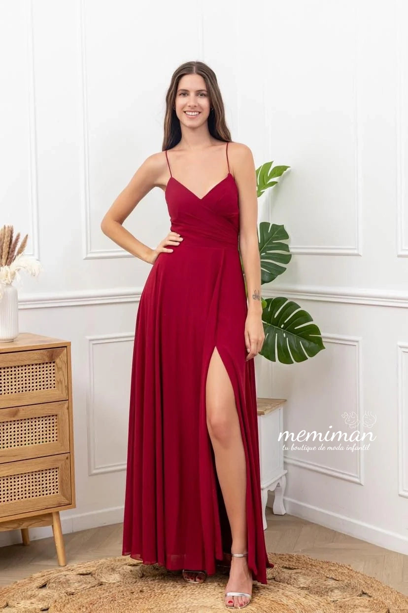 M8995 Vestido Comprido de Musselina