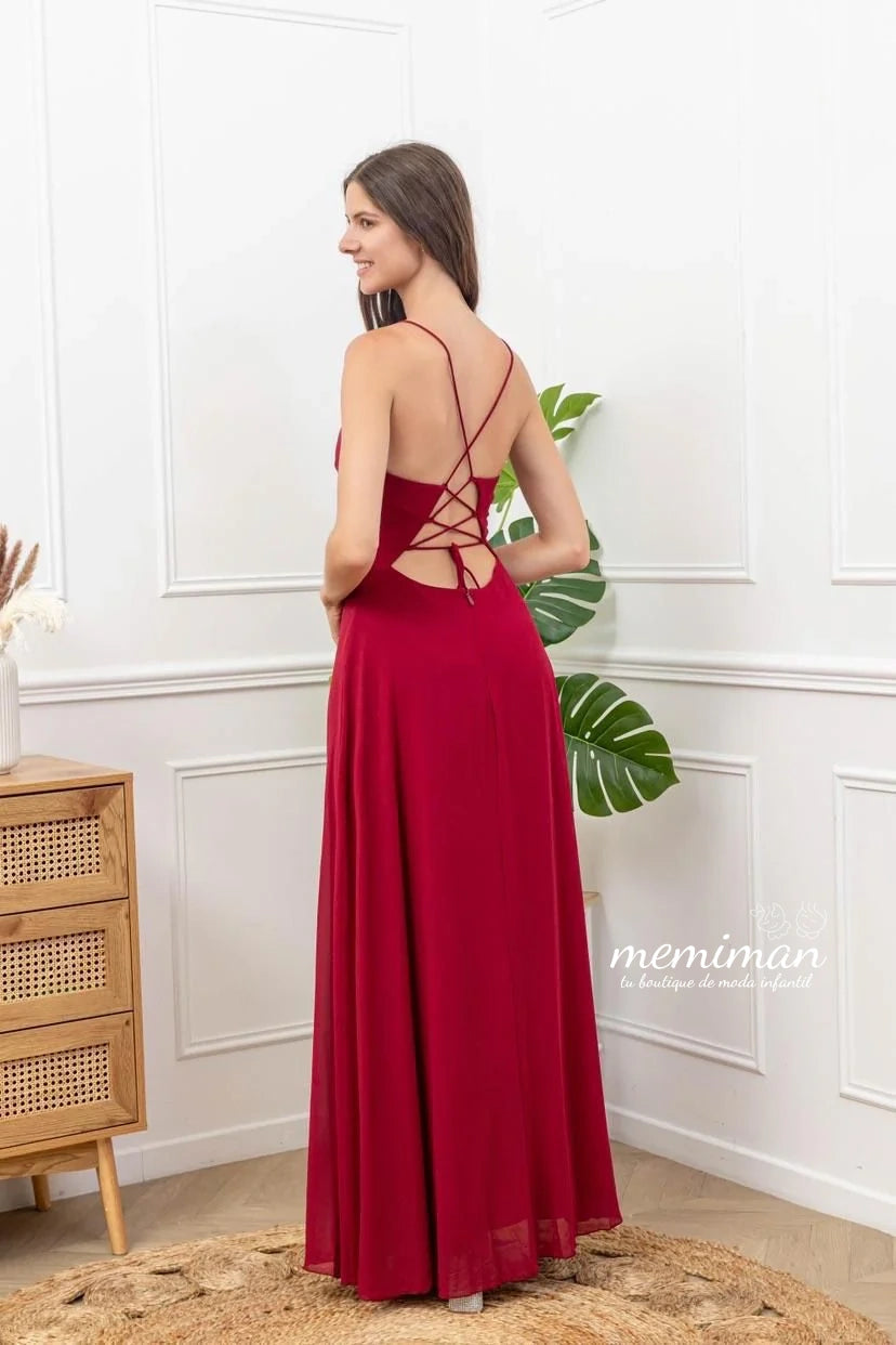M8995 Vestido Comprido de Musselina
