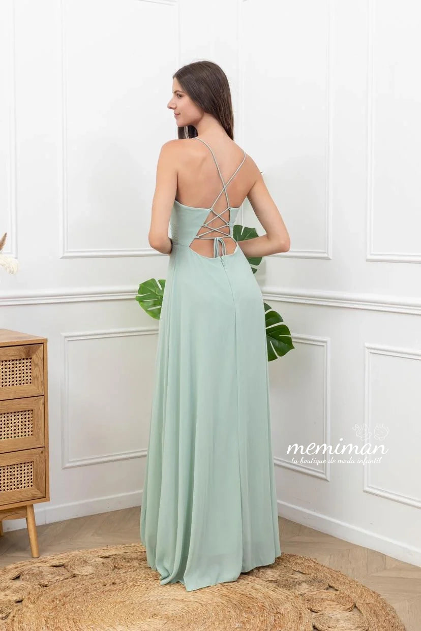 M8995 Vestido Comprido de Musselina