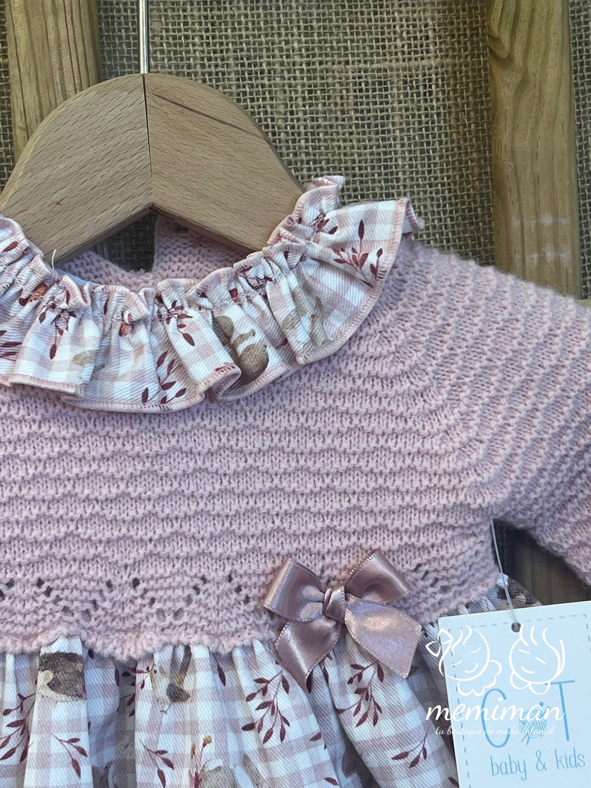252-9024 Abito in maglia fantasia vichy