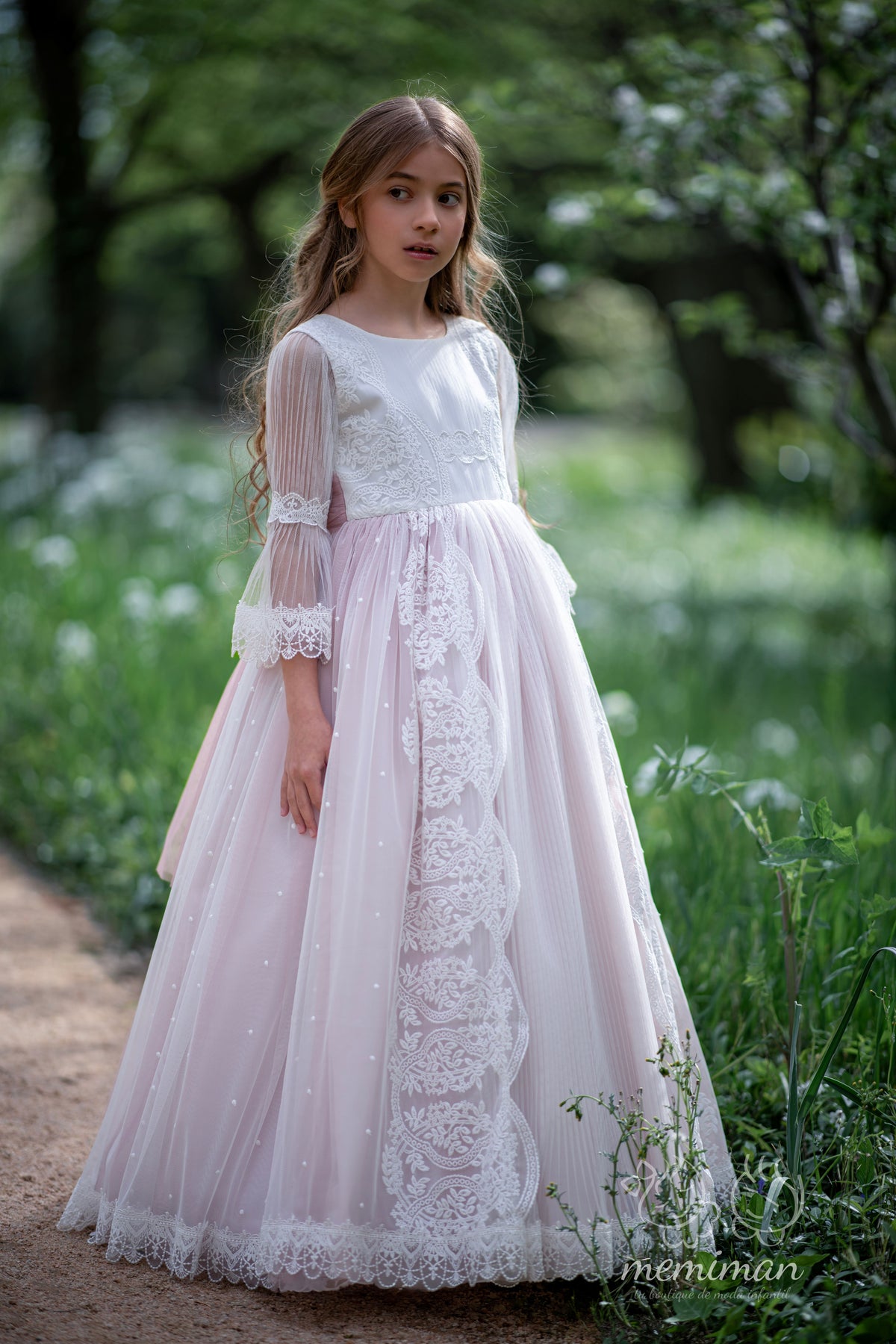 CALABRIA Abito Comunione Tulle Pois