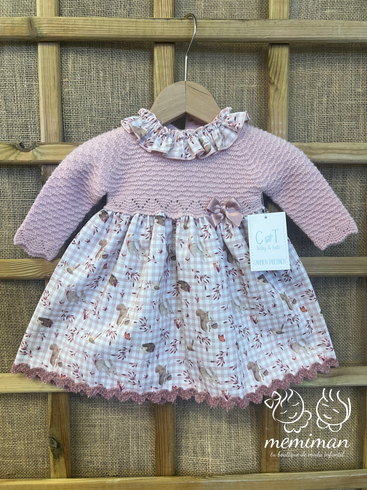 252-9024 Abito in maglia fantasia vichy