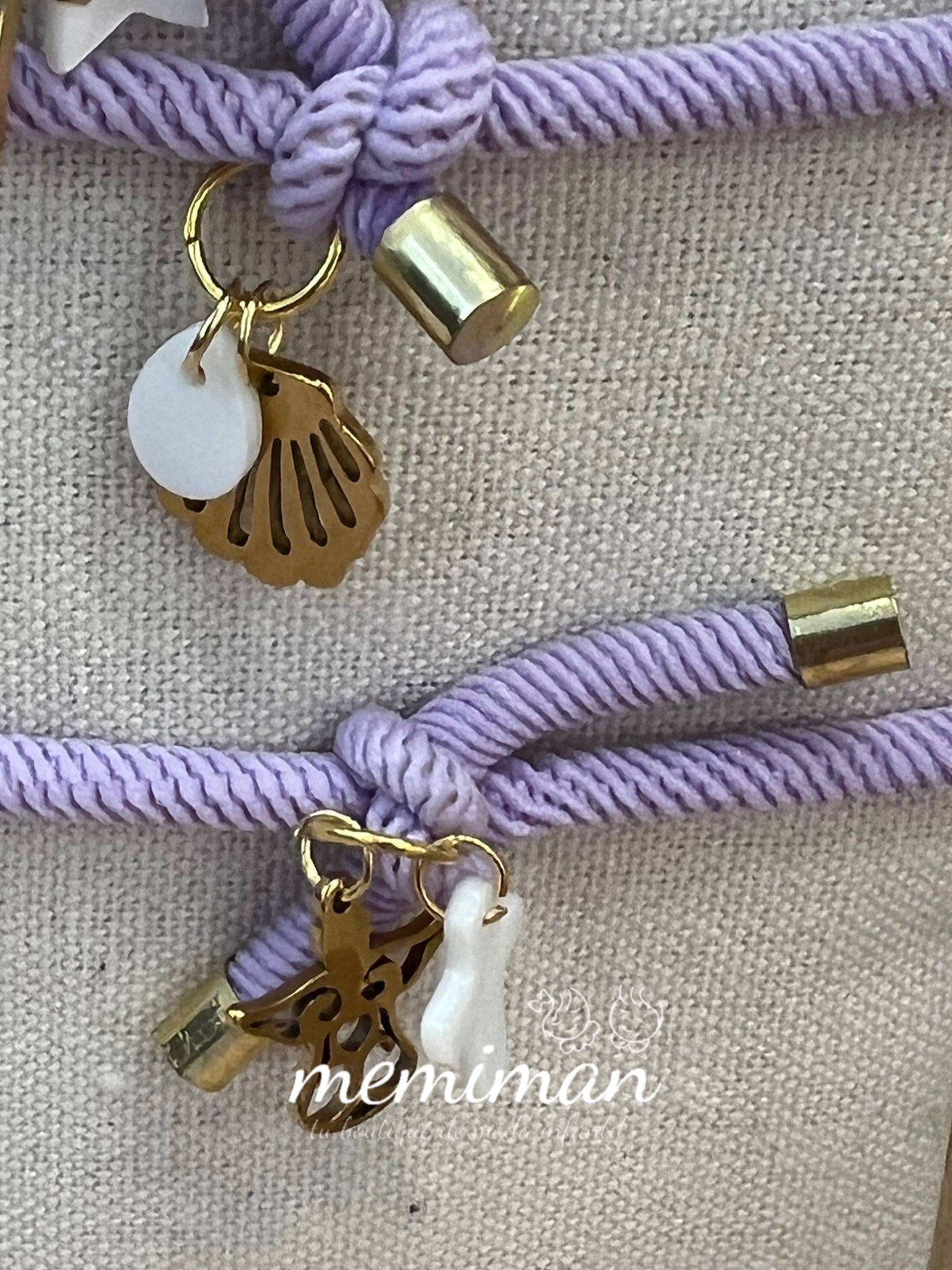 Bracelet ÉLASTIQUE avec détails en acier et nacre