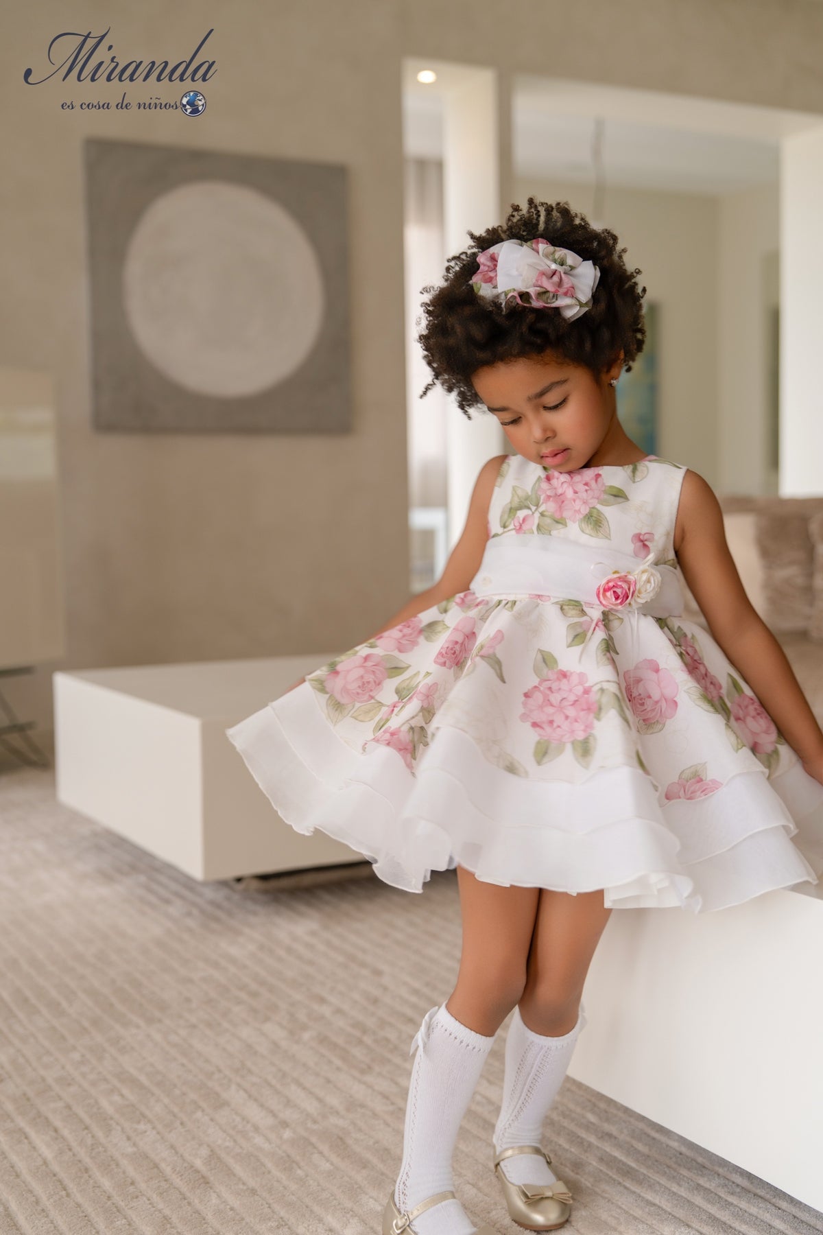 39-0229-V Vestito da bambina a fiori