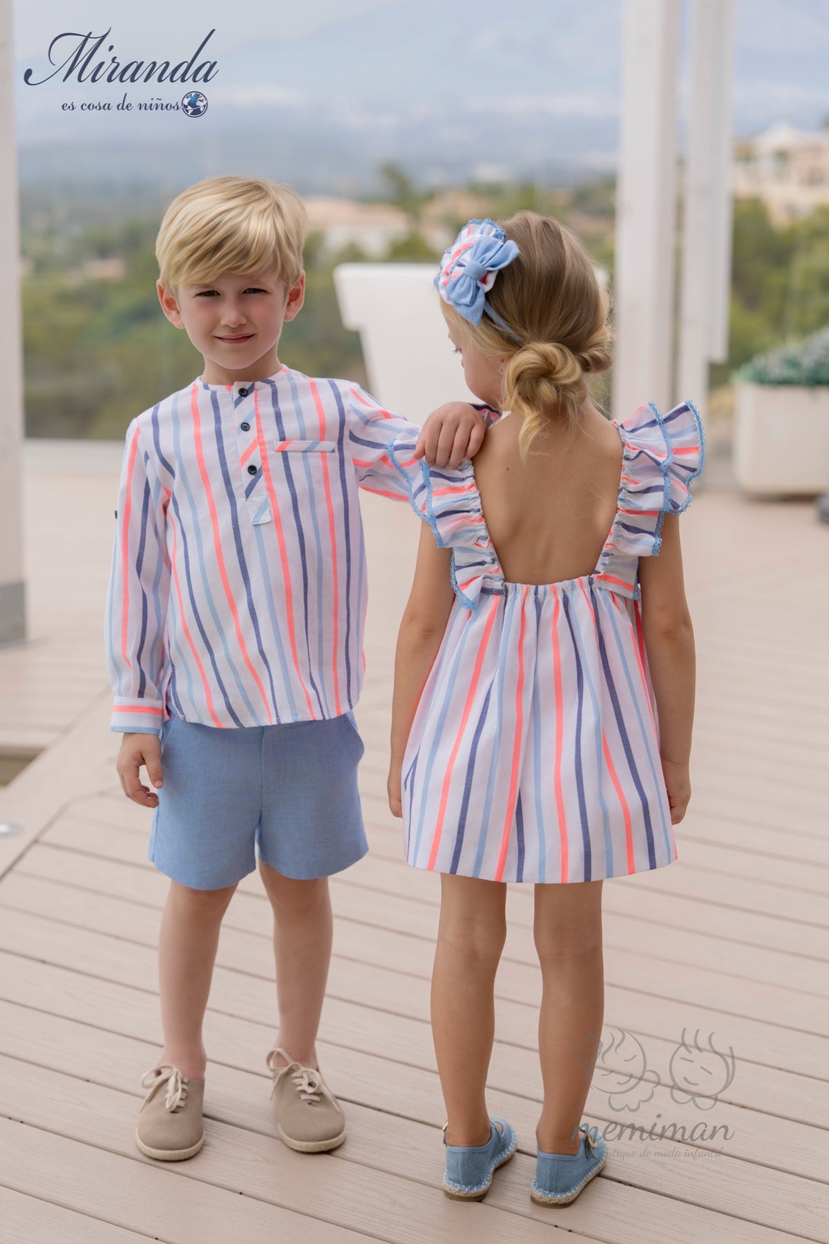 39-0244-V Vestito Bambina a Righe