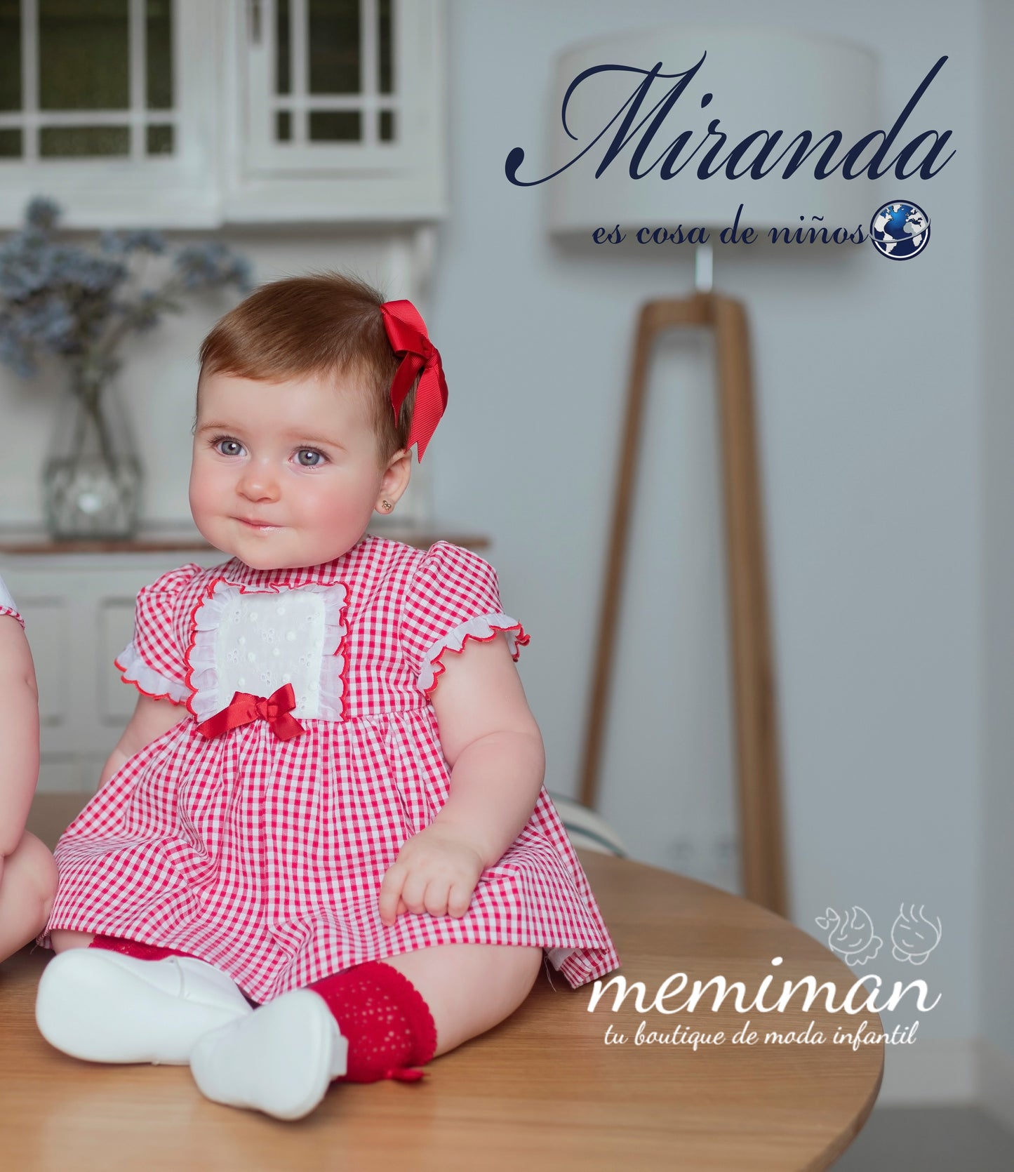 35-0042-VB Baby dress with gingham panties