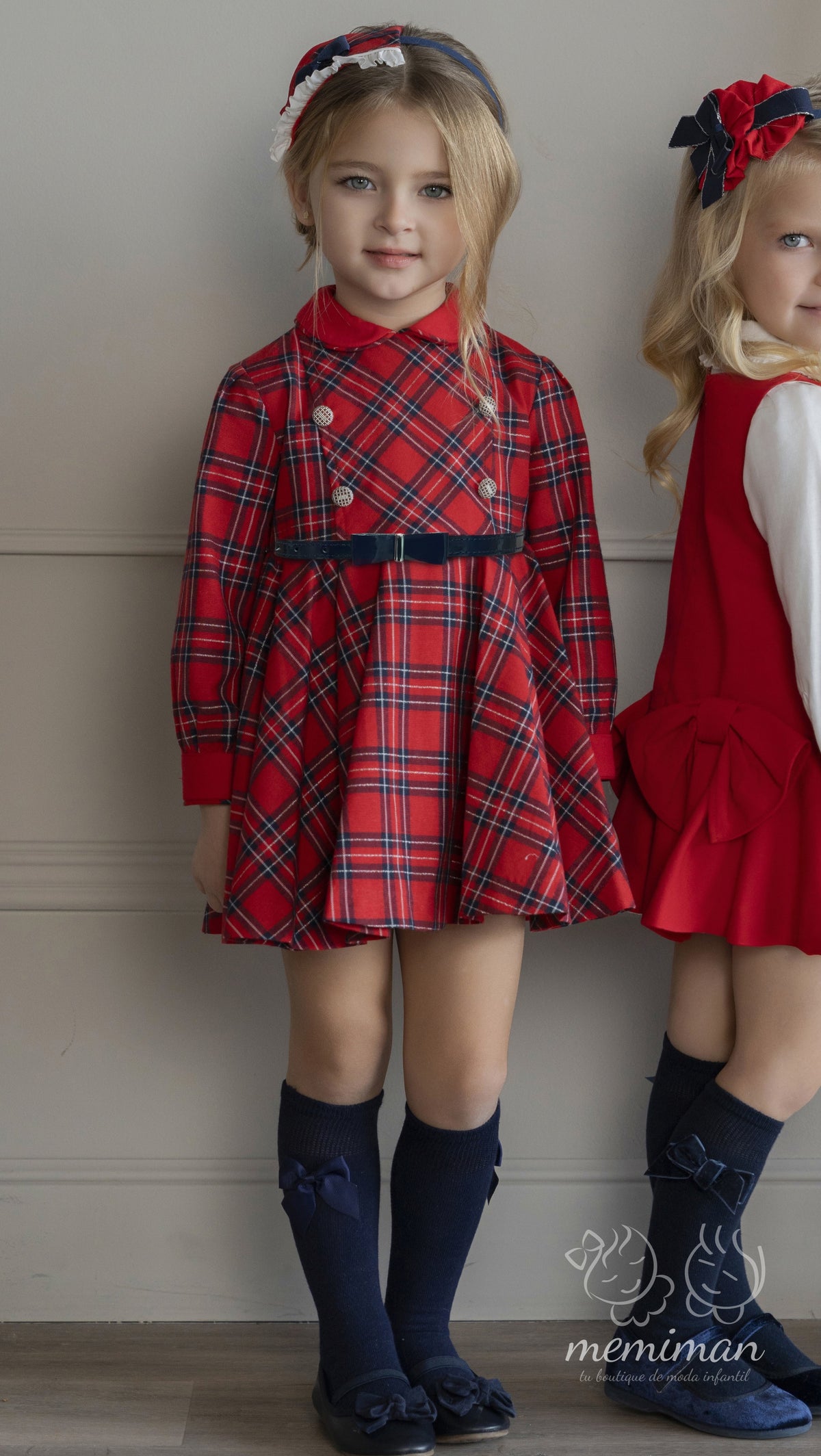38-0232-V Vestito Bambina a Quadri