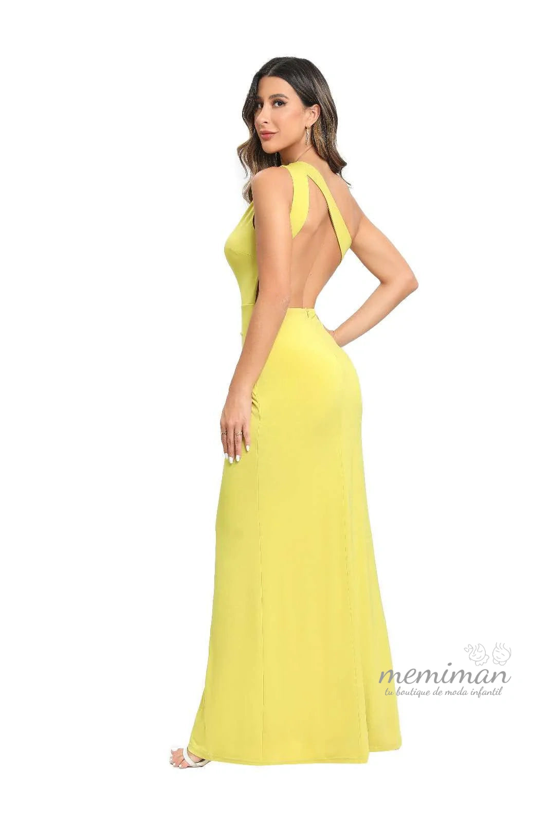 JR2213 Vestido Comprido em Crepe Elástico