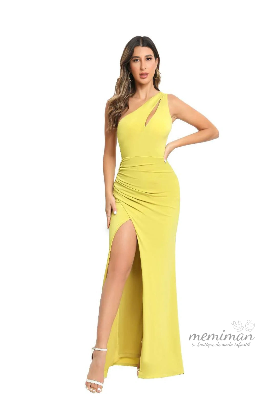 JR2213 Vestido Comprido em Crepe Elástico