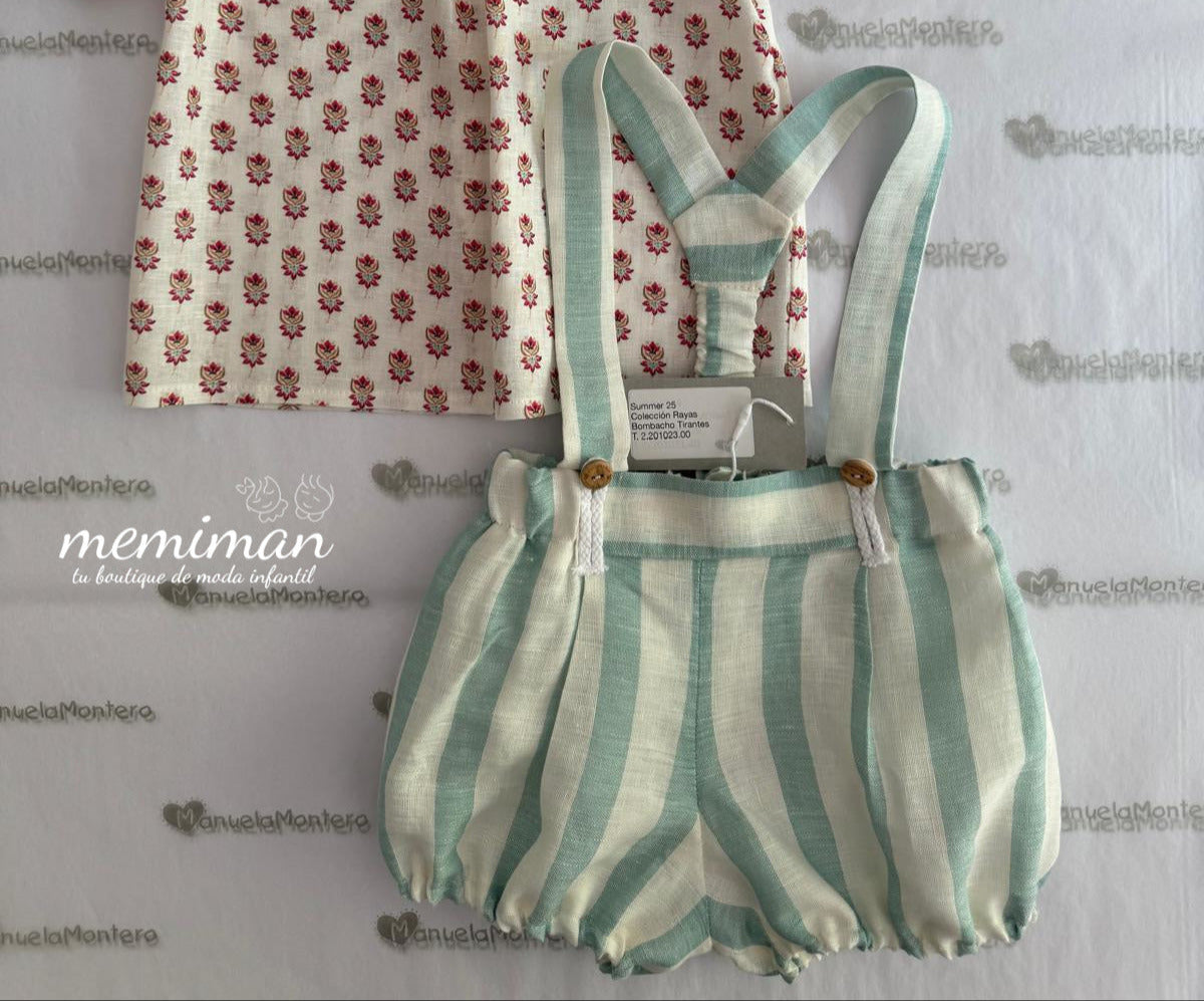 Bloomer à rayures avec bretelles