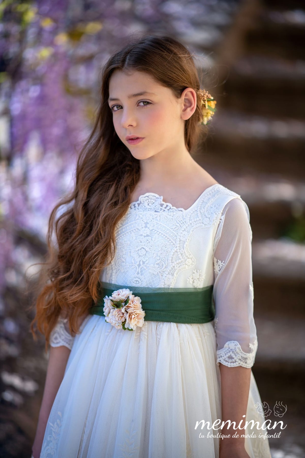Robe de communion en tulle brodé NEMESIS