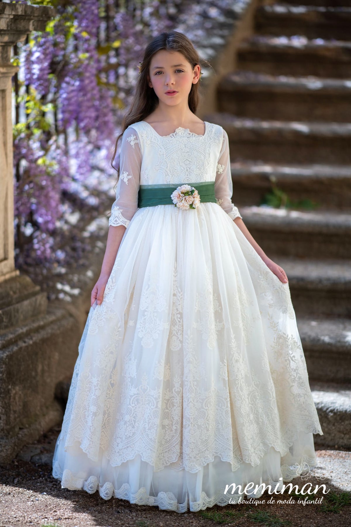 Robe de communion en tulle brodé NEMESIS