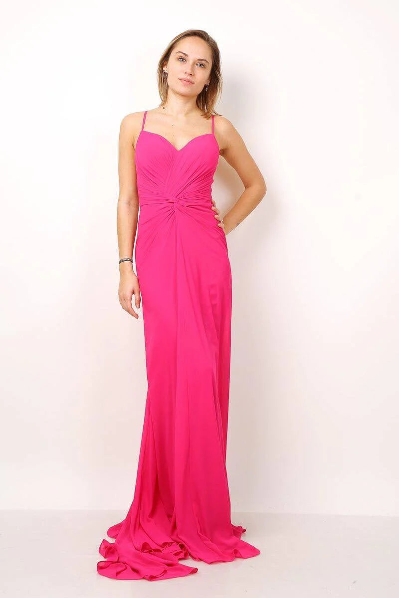 F8042 Vestido comprido com cauda