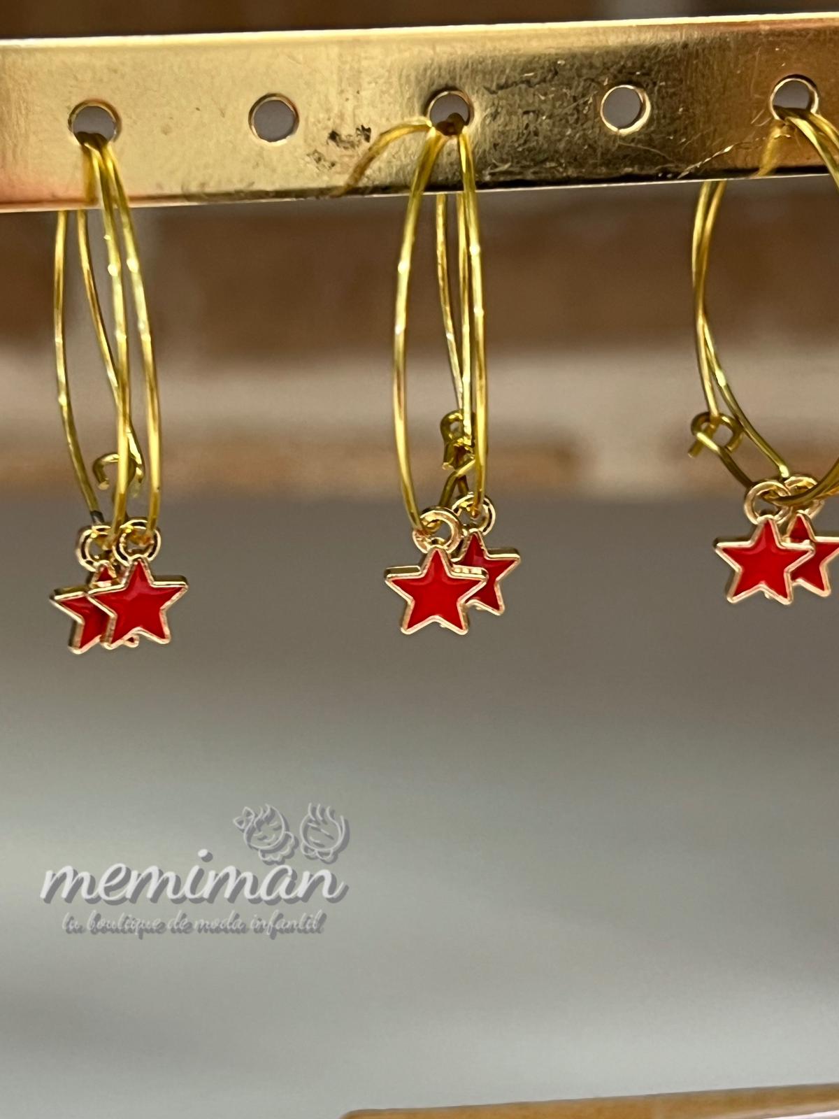 ESTRELLAS pendientes aro