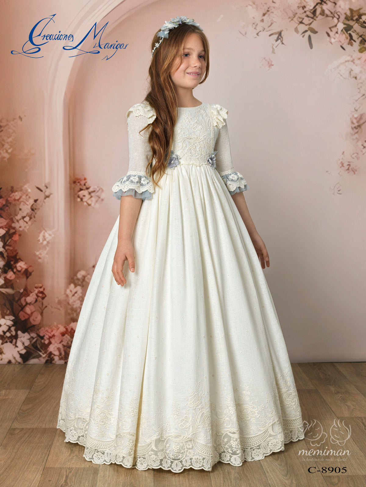 C8905 Vestido de Comunhão Romântico