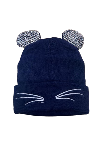 Cappellino gattino strass
