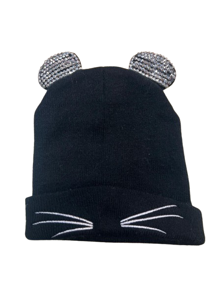 Cappellino gattino strass