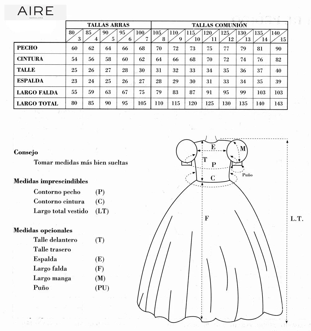 954 Vestido Comunión Romántico Lino