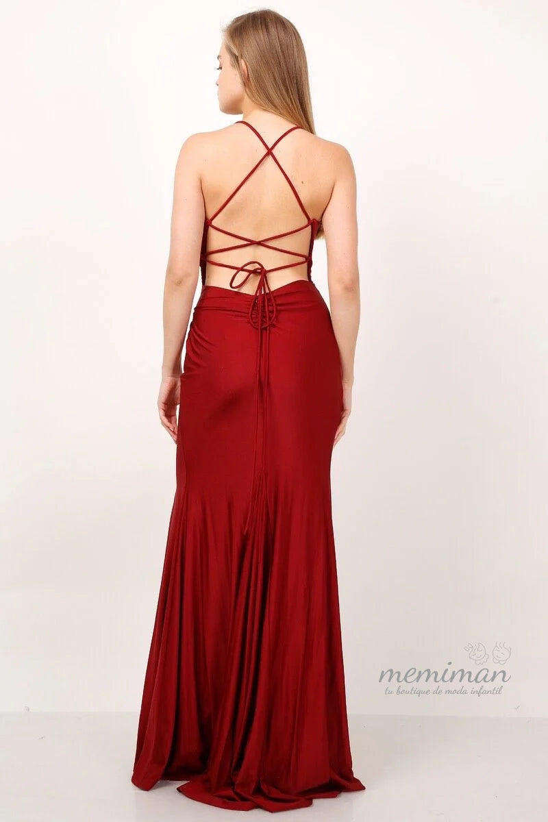 H2109 Vestido Comprido Acetinado